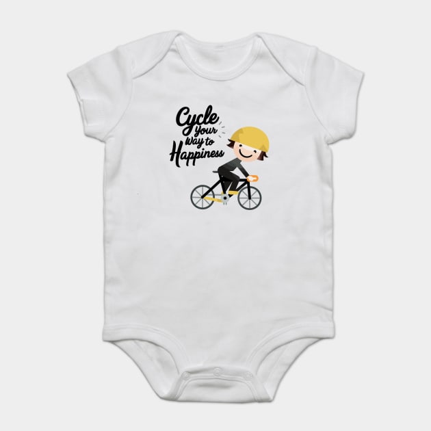Cycle Your Way to Happiness Baby Bodysuit by Vinokurio